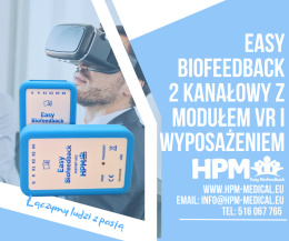 Easy Biofeedback 2 kanałowy z wyposażeniem i modułem VR
